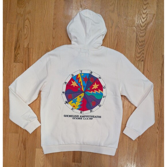 Grateful Dead Hoodie by Marine Layer S Cream Shoreline Amphitheatre Unisex NWT - Picture 1 of 9